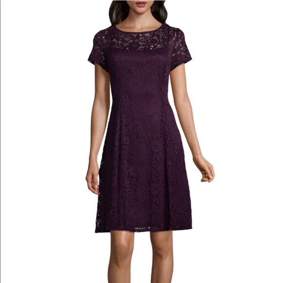 Women’s Ronni Nicole Purple Petite A-Line Dress - Picture 1 of 7